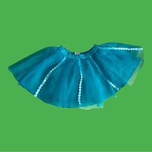 Size 2T Gymboree Aqua Blue Lined Tulle Skirt with Diaper Cover Summer Skirt 400